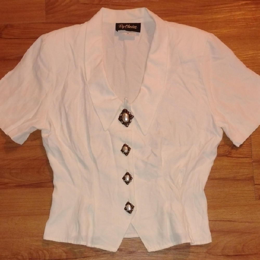 Elegant White Button-Down Blouse